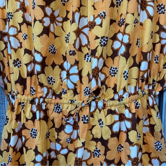 New Faithfull the Brand Li Reni Orange Cotton Floral Print Spring Dress Size S - Picture 7 of 13